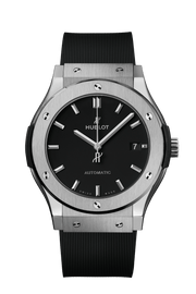 Hublot Classic Fusion Titanium 511.NX.1171.RX - cinturino gomma nero - cassa e lunetta in titanio - quadrante nero con datario